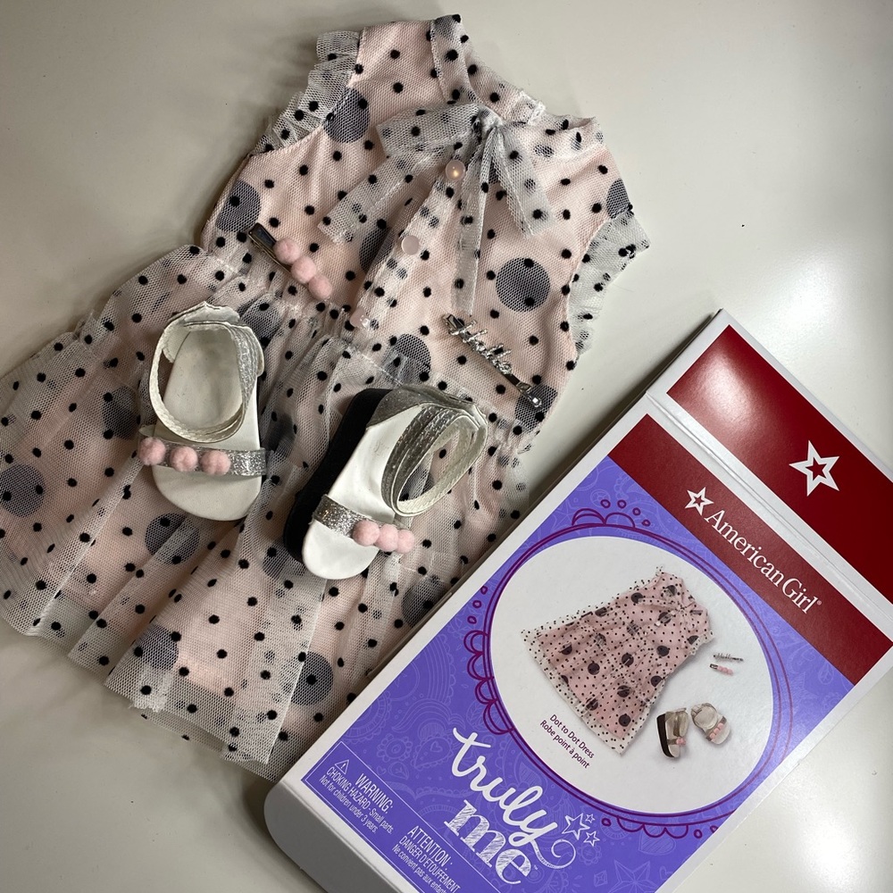 American girl doll polka dot dress